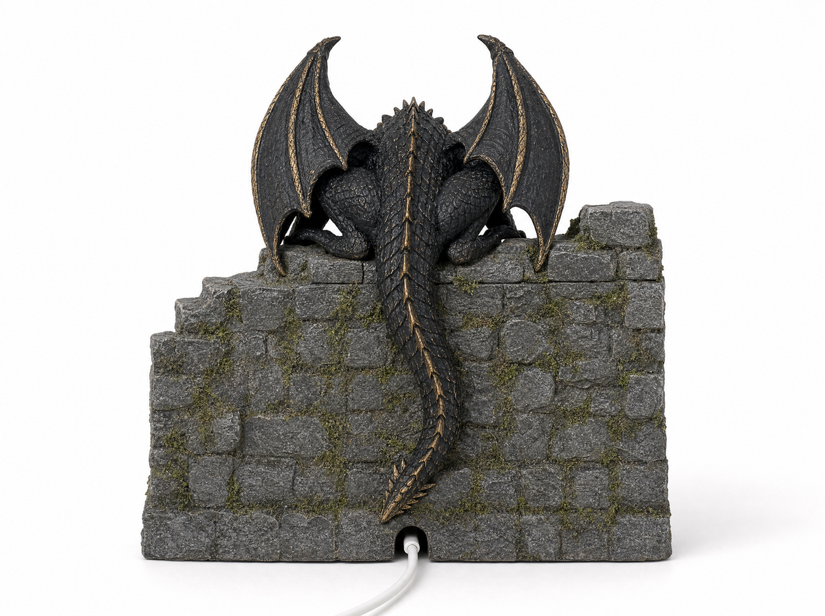 Back of MistWyrm showing the flat back and USB cable notch